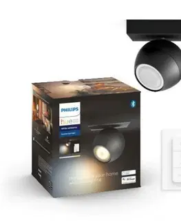 Moderní bodová svítidla Philips HUE WA Buckram bodové LED svítidlo GU10 5W 350lm 2200-6500K IP20, černé + ovladač