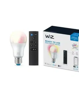 LED žárovky WiZ SET 1x LED žárovka E27 A60 8W (60W) 806lm 2200-6500K RGB IP20, stmívatelná + ovladač