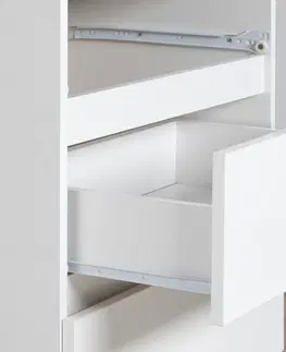 Komody Ak furniture Komoda K013 160 cm bílá - 2 skříňky a 4 šuplíky