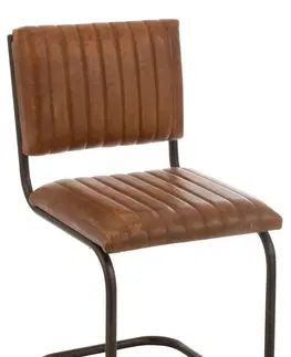 Jídelní stoly Kožená židle s kovovou konstrukcí MODERN - 51*45*87 cm J-Line by Jolipa 65016