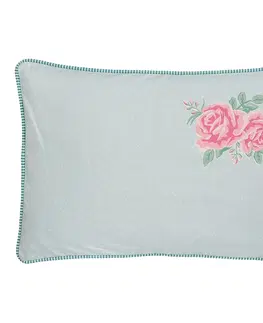 Dekorační polštáře Mintový povlak na polštář Sweet Cottage Flowers - 35*50 cm Clayre & Eef SCF36