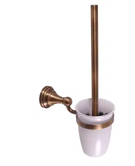 WC štětky SLEZAK-RAV WC štětka, miska keramika, stará mosaz (bronz) Koupelnový doplněk MORAVA RETRO, Barva: stará mosaz MKA0500SM