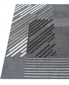 Moderní koberce Designový koberec v šedé barvě s pruhy