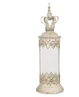 Zahradní lampy Vysoká krémová vintage lucerna Anastase – Ø 17*55 cm Clayre & Eef 6Y3975