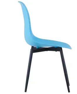 Židle Jídelní židle 6 ks plast / kov Dekorhome Petrolejová