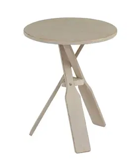 Konferenční stolky Béžový dřevěný odkládací stolek s pádly Paddles - Ø 45*56cm J-Line by Jolipa 93607