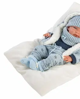 Hračky panenky LLORENS - 73881 NEW BORN CHLAPEK - realistická panenka miminko s celovinylovým tělem - 40