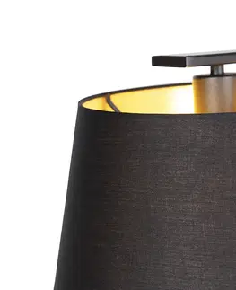 Zavesna svitidla Závěsná lampa s bavlněnými odstíny černé se zlatem 32cm - Combi 3 Deluxe