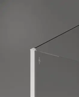Sprchové zástěny MEXEN/S Kioto Sprchová zástěna WALK-IN 130 x 120 x 40 cm, transparent, bílá 800-130-120-221-20-00-040