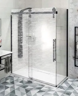 Sprchové zástěny SAPHO VOLCANO BLACK boční stěna 900 mm, čiré sklo
