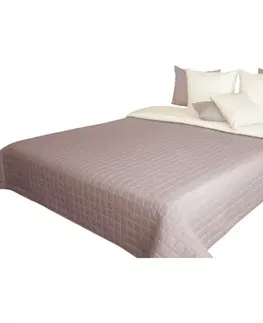 Luxusní přehozy na postel Béžový přehoz s geometrickým prošíváním