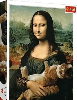 Hračky puzzle TREFL - Puzzle 500 - Mona Lisa a kotě