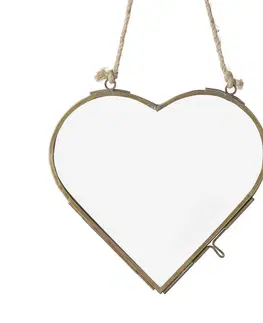 Klasické fotorámečky Bronzový antik závěsný fotorámeček ve tvaru srdce Heart - 15*15*1cm Light & Living P831667