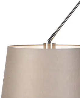 Zavesna svitidla Závěsná lampa s plátěnými odstíny taupe 35 cm - ocel Blitz II