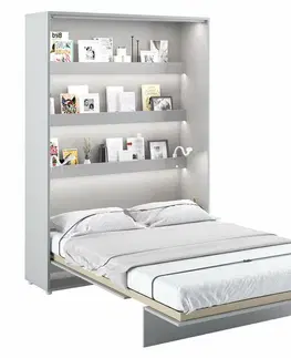 bez úložného prostoru Vysoká sklápěcí postel dvoulůžko MONTERASSO, 140x200, šedá