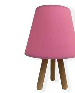 Lampy  Stolní lampa WOOD 1xE27/60W/230V růžová 