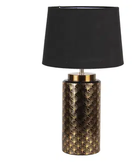 Lampy Zlato černá stolní lampa Valentina - Ø 28*51 cm E27/max 60W Clayre & Eef 6LMC0054
