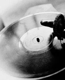 Samolepící tapety Samolepící fototapeta černobílý starožitný gramofon