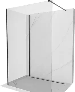 Sprchové zástěny MEXEN/S Kioto Sprchová zástěna WALK-IN 130 x 110 cm, transparent, černá 800-130-212-70-00-110