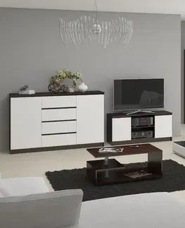 Komody Ak furniture Komoda Tove K 160,4 cm wenge/bílá