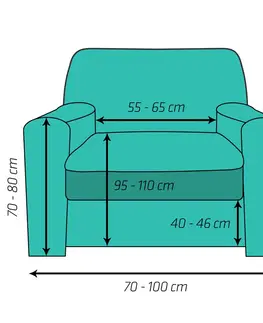 Přehozy 4Home Multielastický potah na křeslo Comfort Plus modrá, 70 - 110 cm, 70 - 110 cm