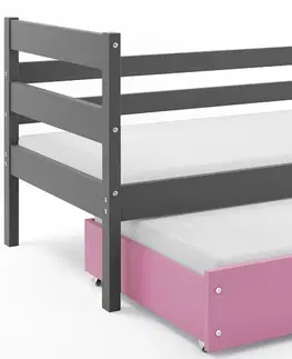Postele BMS Dětská postel s přistýlkou Eryk 2 | šedá Barva: Šedá / růžová, Rozměr: 190 x 80 cm