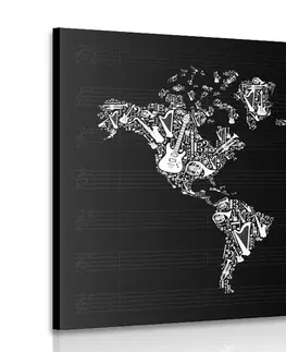 Obrazy mapy Obraz hudební mapa světa