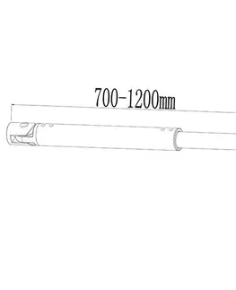 Sprchové kouty H K Vzpěra C70B, nastavitelná 70-120 cm, pro skla 6-10mm, černá SE-C70B
