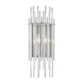 Designová nástěnná svítidla HUDSON VALLEY nástěnné svítidlo WALLIS ocel/sklo nikl/čirá E14 2x40W 6300-PN-CE