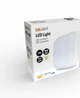LED venkovní nástěnná svítidla Solight LED venkovní osvětlení čtvercové, 13W, 910lm, 4000K, IP54, 16cm WO751