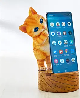 Dekorace Stojánek na mobil "Kočka"