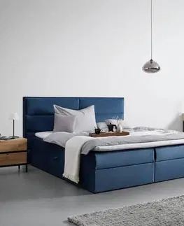 Americké postele Boxspring postel Kilian, Modrá, 180x200