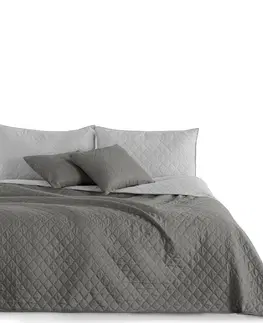 Přehozy Oboustranný přehoz přes postel DecoKing Chiny šedo-stříbrný, velikost 240x260
