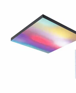 LED nástěnná svítidla PAULMANN LED Panel Velora Rainbow dynamicRGBW hranaté 450x450mm 2110lm RGBW černá