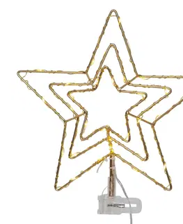 Vánoční vnitřní dekorace STAR TRADING LED špička stromu Topsy, 3D hvězda na baterie