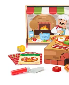 Hračky WOODY - Pizzerie Carlo, didaktická hra s vkládacími tvary