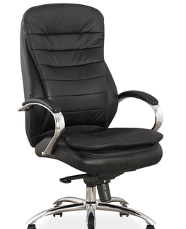 Kancelářské židle Kancelářské křeslo SEVID, pravá černá kůže 