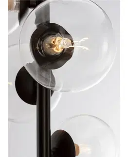 Industriální závěsná svítidla NOVA LUCE závěsné svítidlo ODILLIA matný černý kov a sklo G9 6x6W 230V IP20 bez žárovky 9009251