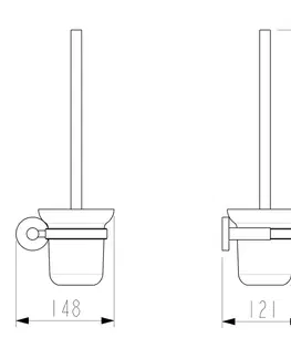 WC štětky SAPHO XR323 X-RoundWC štětka nástěnná, mléčné sklo, mosaz