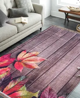 Moderní koberce Krásný podzimní koberec listí na podlaze Šířka: 160 cm | Délka: 220 cm