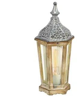 Lampy Eglo Eglo 54618 - LED Stolní lampa 1xE27/4W/230V stříbrná/hnědá 