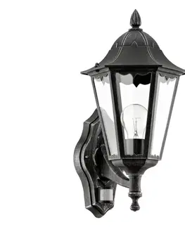 Zahradní lampy Eglo Eglo 93458 - Venkovní nástěnné svítidlo s čidlem NAVEDO 1xE27/60W/230V IP44 