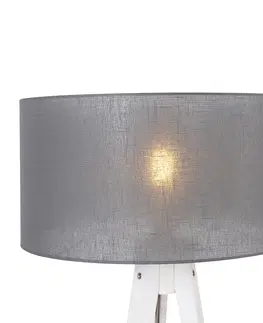 Stojaci lampy Moderní stojací lampa stativ bílá se šedým odstínem 50 cm - Tripod Classic