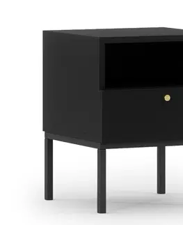 Nábytek LANZZI Artelta Noční stolek LANZZI Barva: Čierna / Dub artisan
