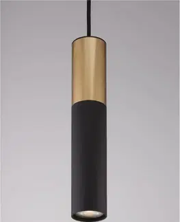 Moderní závěsná svítidla NOVA LUCE závěsné svítidlo POGNO černá a zlatý hliník GU10 1x10W IP20 220-240V bez žárovky 9911523