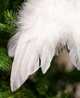 Vánoční dekorace Andělská křídla z peří 18 x 16 cm bílá, sada 12 ks