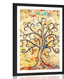 Feng Shui Plakát s paspartou symbol stromu života