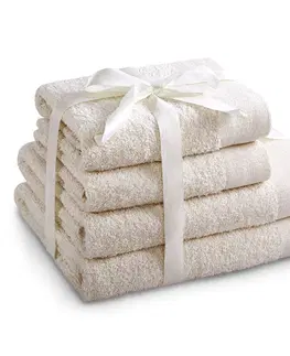 Ručníky Sada bavlněných ručníků AmeliaHome AMARI ecru, velikost 2*70x140+2*50x100