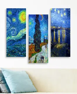Obrazy Hanah Home Sada reprodukce obrazů van Gogh 20x50 cm 3 ks