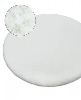 Koberce a koberečky Dywany Lusczow Kulatý koberec BUNNY bílý, velikost kruh 100